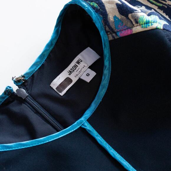 Jason Wu x RTR  Navy Floral Sheath - Size 0 - Picture 5 of 10